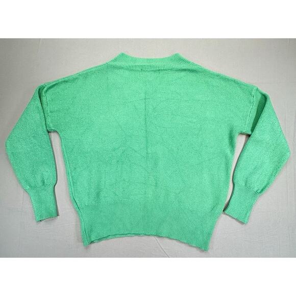 Philosophy Green Lightweight Viscose Knit V Neck Pullover Sweater Women's M - Picture 2 of 7